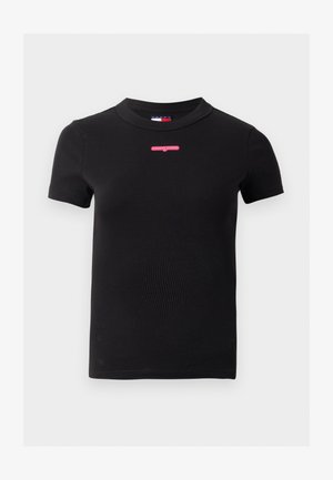 SLIM SCRIPT LABEL TEE UNISEX - Osnovna majica kratkih rukava - black