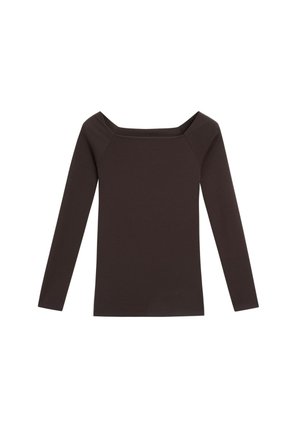 Massimo Dutti, STRETCH LONG SLEEVE TOP - Langarmshirt - dark brown