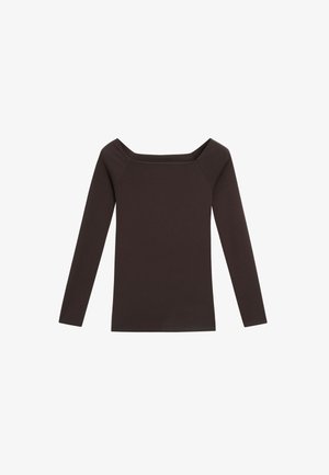 Massimo Dutti, STRETCH LONG SLEEVE TOP - Langarmshirt - dark brown