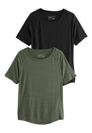 REGULAR FIT - ACTIVE CREW NECK LIGHTWEIGHT SHORT SLEEVE 2 PACK  - T-shirt - bas - black green