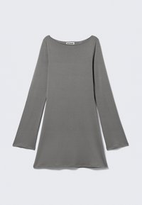 BOATNECK LONG SLEEVE DRESS - Jerseykjole - grey