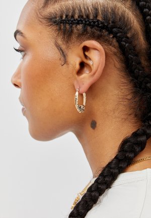 LOVE KILLS SLOWLY HEART AND SKULL HOOPS - Naušnice - gold-coloured
