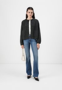 ONLY ONLBLUSH RHINESTON  - Flared jeans - medium blue denim