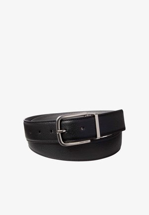 Calvin Klein, ROUND BUCKLE PEBBLE 35MM REV/ADJ - Ceinture - black ck charcoal pewter
