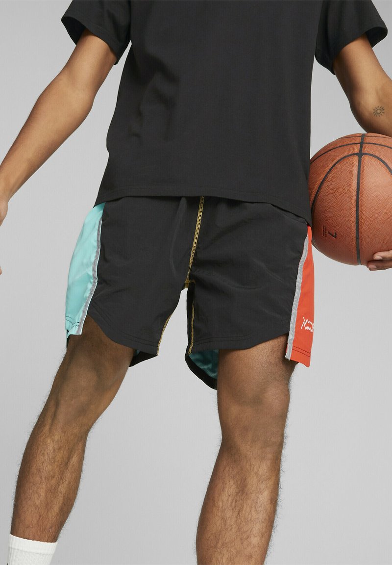Puma BLOCKED SHOT BASKETBALL - Short - black colorblock/noir - ZALANDO.FR