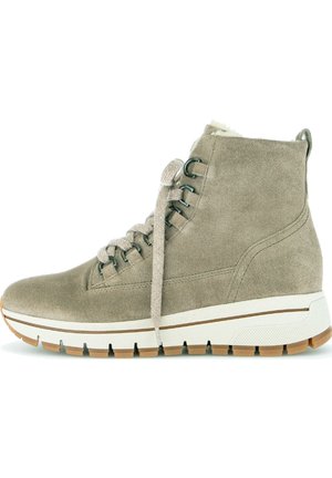 Lace-up ankle boots - salbei panna