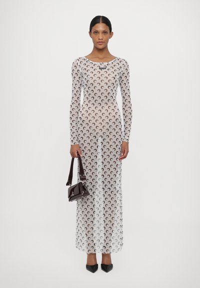 MARINE SERRE MOON PRINTED PANELLED DRESS - Vestido comprido - optical white