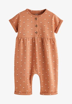 Next SHORT SLEEVE REGULAR FIT - Salopetă - rust brown floral