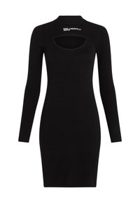 CUT OUT - Svetríkové šaty - black