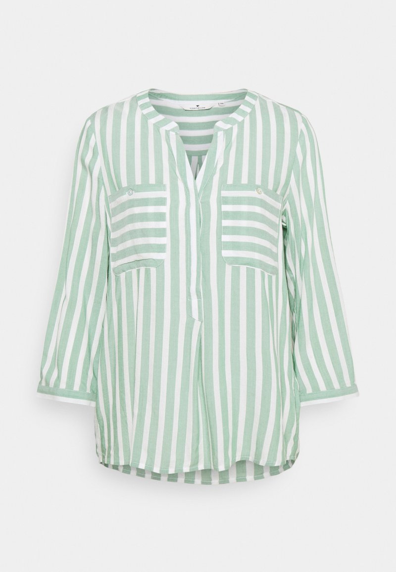 TOM TAILOR Bluse - green/offwhite