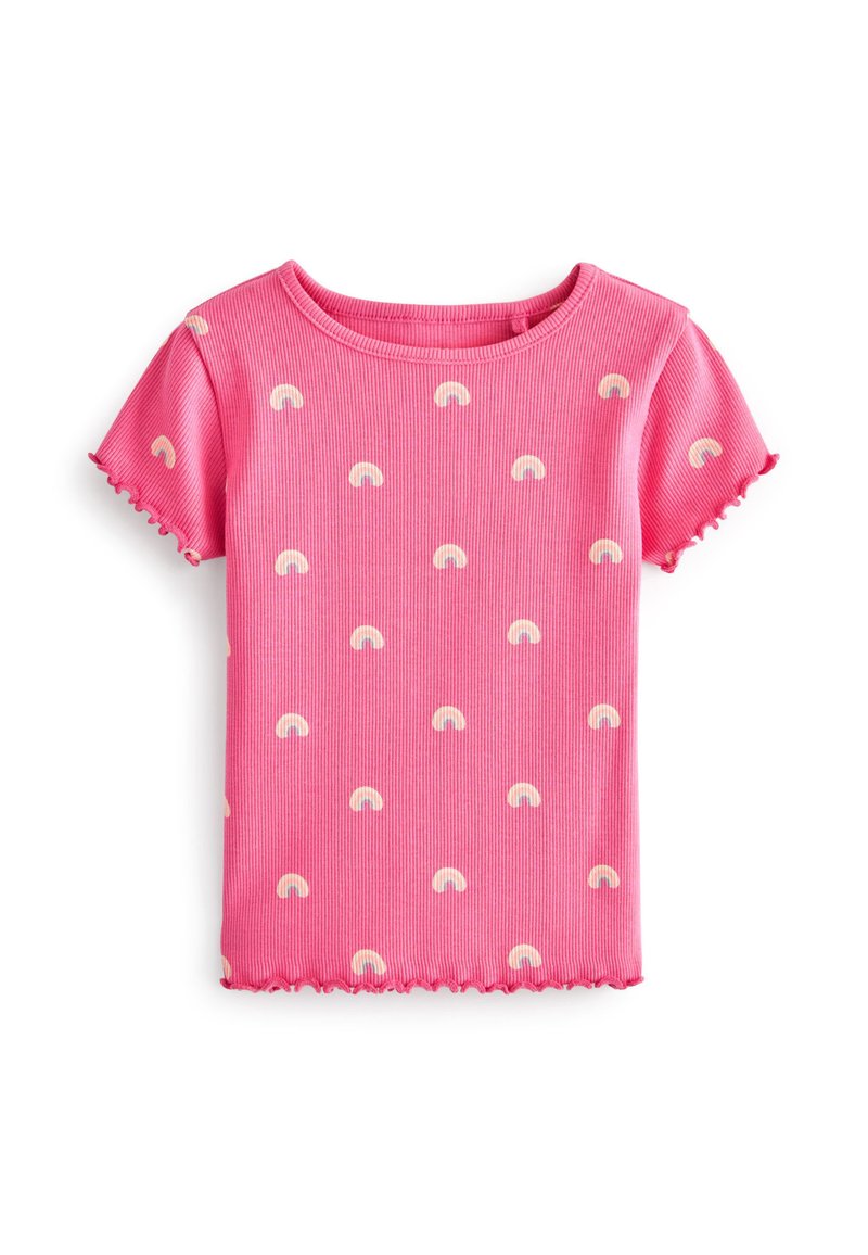 Next RIB SHORT SLEEVE T-SHIRT - T-shirt imprimé - pink rainbow/rose ...
