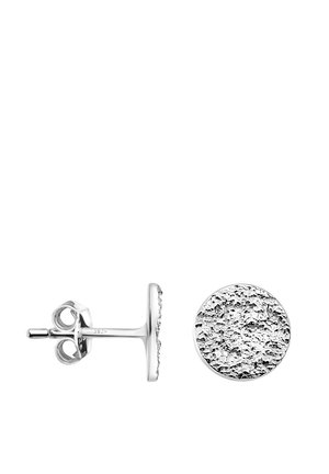 HAMMERED CIRCLE - Øreringe - silver coloured