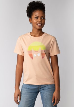 SUNSET CAT - T-shirt print - fraiche peche