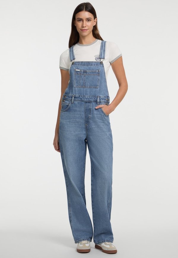 RELAXED FIT LATZ - Latzhose - blau