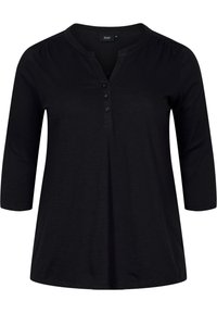 Zizzi WITH 3/4 SLEEVES - Maglietta a manica lunga - black