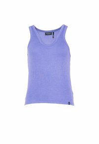 Lilla tanktopp laget av ribbet stoff. Den har rund hals og brede skulderstropper. Har en liten logo ved nederkanten.