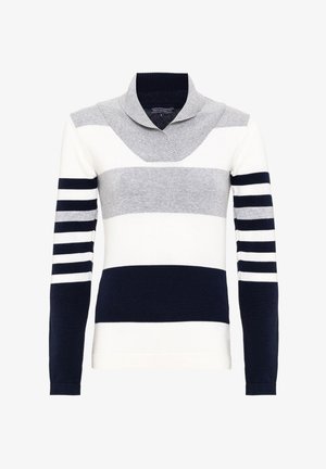 Felix Hardy, SHAWL COLLAR STRIPED - Strickpullover - grey