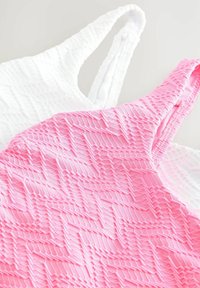 Next 2-PACK - Baddräkt - pink white zigzag textured