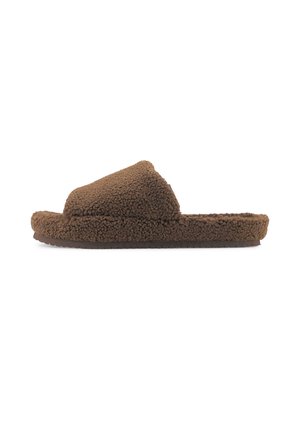 HOME TEDDY - Pantolette flach - braun