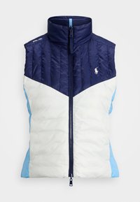 REVERSIBLE CHANNEL QUILTED RIPSTOP GILET - Brezrokavnik - ceramic white/refined navy/blue