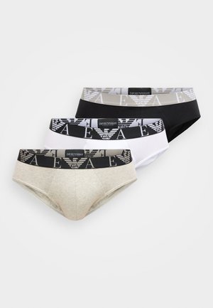 Emporio Armani BOLD MONOGRAM PARTE BASSA BRIEFS 3 PACK - Trumpikės - black/light melange grey/white