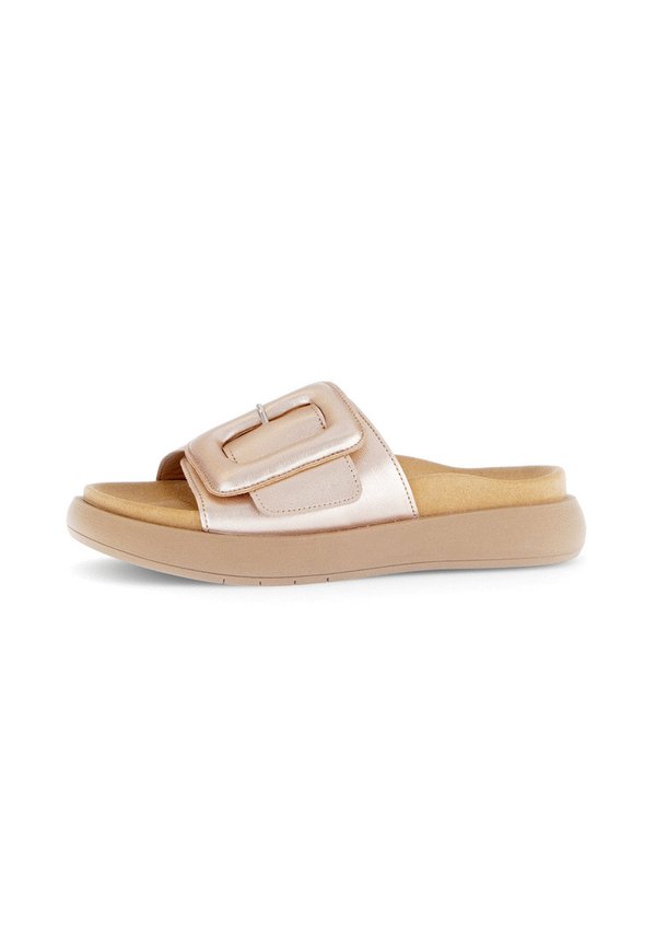 Pantolette flach - beige