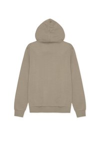 Φούτερ με κουκούλα σε μπεζ χρώμα, με μακριά μανίκια, τσέπη τύπου καγκουρό και ριμπ τελείωμα στα μανίκια και το κάτω μέρος. Λείο, απαλό ύφασμα με λιτό σχέδιο.