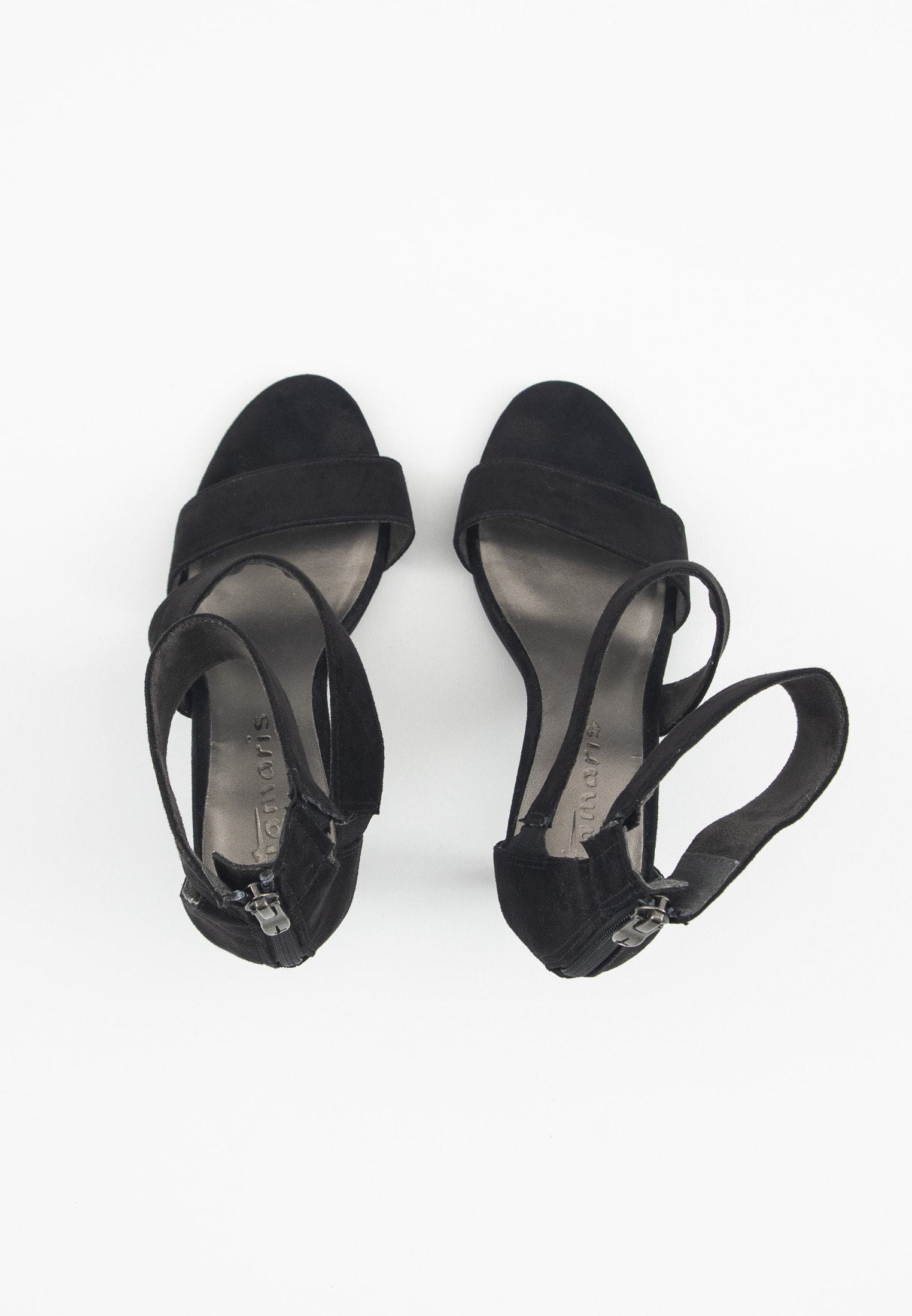 Tamaris Sandalen met enkelbandjes - black/zwart - (Pre-owned) - Zalando.nl