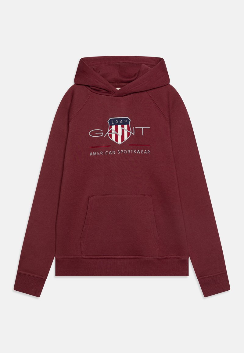 GANT ARCHIVE SHIELD HOODIE UNISEX - Jersey con capucha - wine red