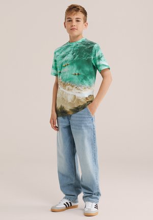 WE Fashion, T-shirt print - turquoise