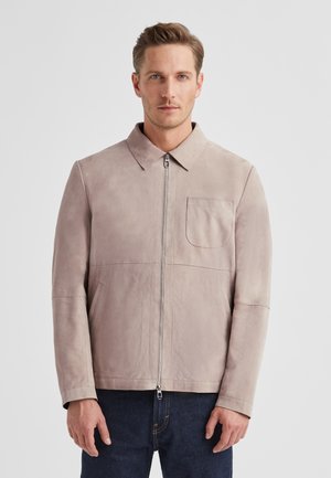 DEVAN - Lederjacke - hell beige