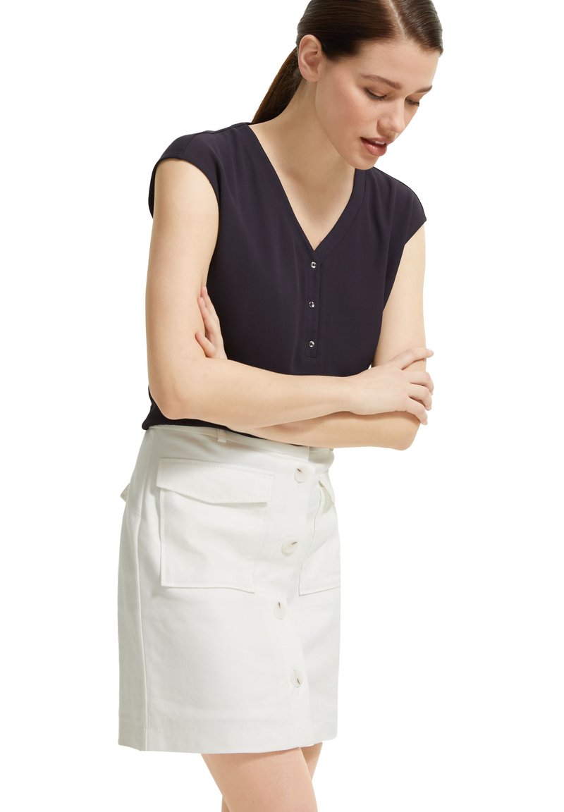 Damen T-Shirts | comma T-Shirt basic dark blue/dunkelblau - QX77475 Damen T-Shirts | comma T-Shirt basic dark blue/dunkelblau - QX77475