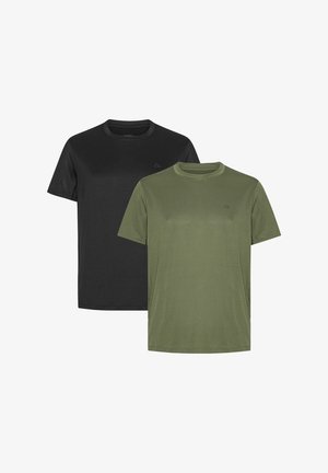 Danish Endurance 2 PACK - T-shirt till träning - black/olive