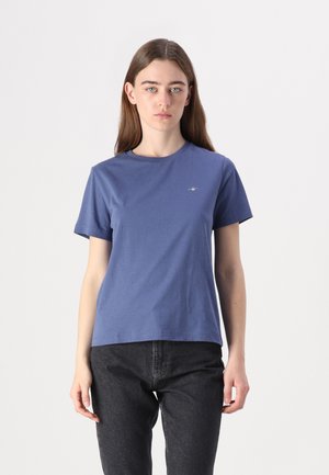 GANT PRINTED ARCHIVE SHIELD - T-shirts - dusty navy