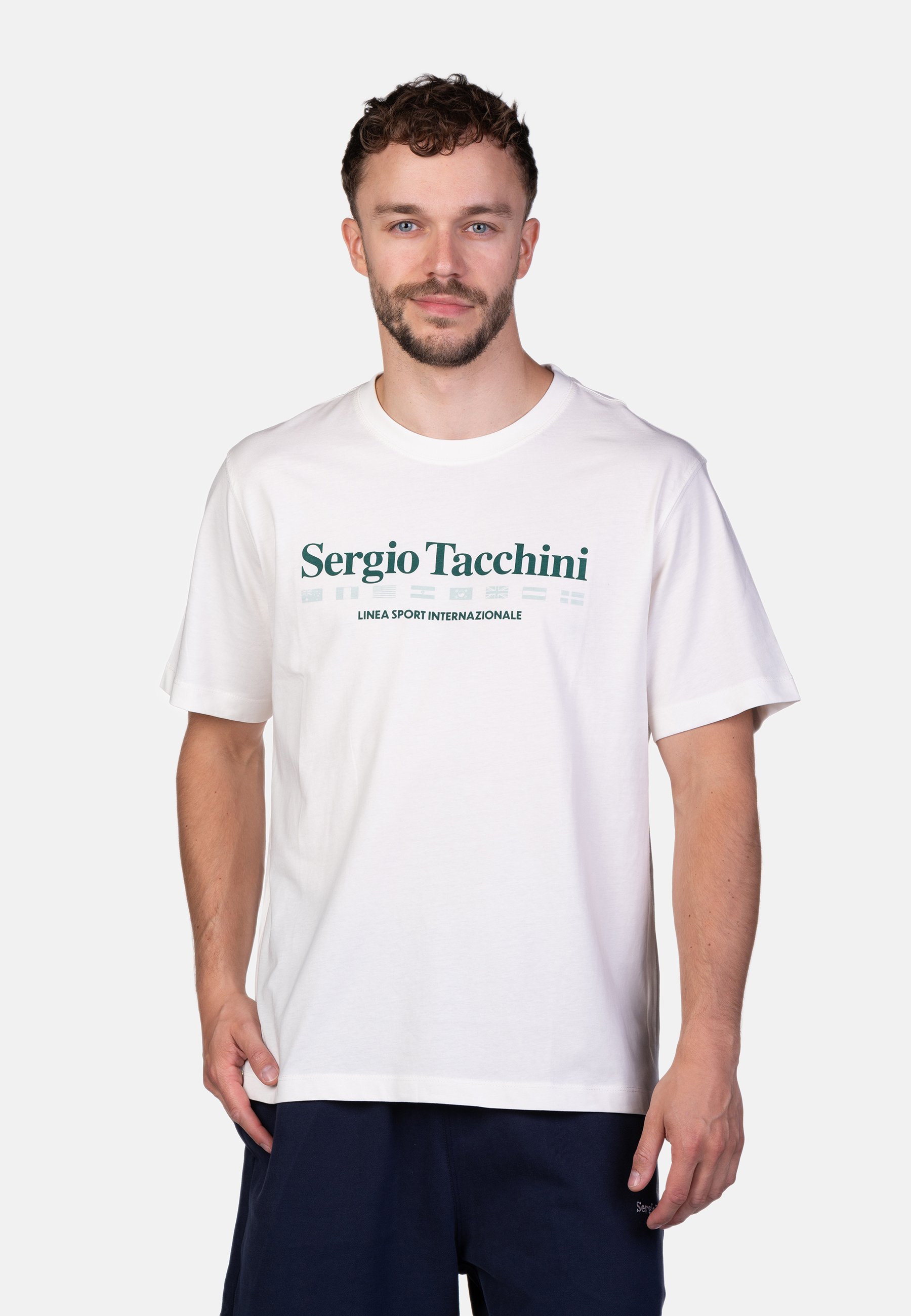 Sergio Tacchini MONDA - T-Shirt print - gardenia/hellgrau - Zalando.de