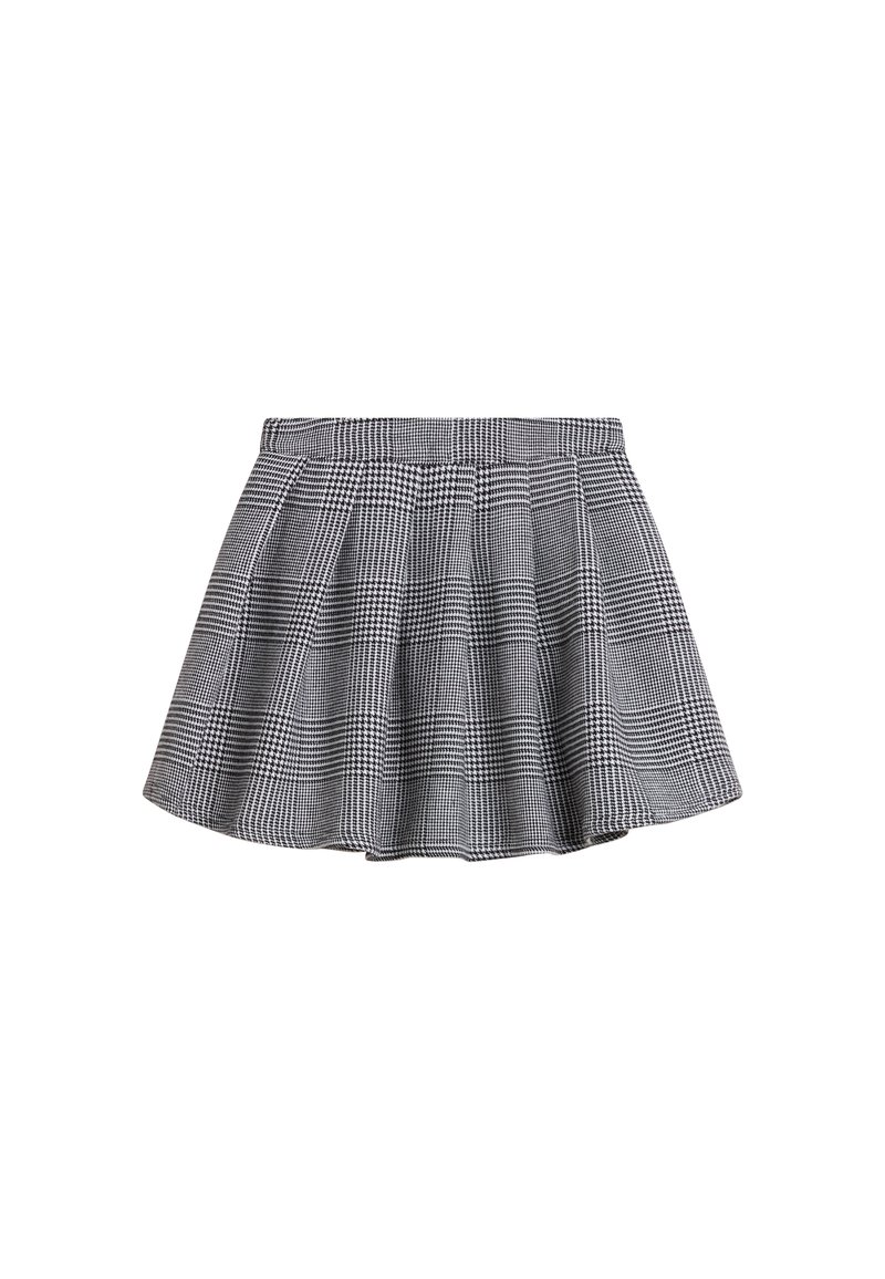 Tennis Skirt Black And White Pleated Skirt Plaid Vans A-line Skirt