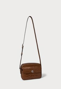 Lauren Ralph Lauren CROC EMBOSSED MEDIUM MARCY CAMERA BAG - Skulderveske - tobacco