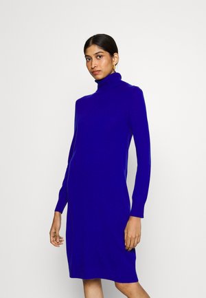 Stickad klänning - royal blue