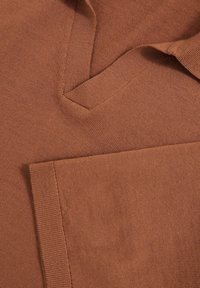 Reiss REGULAR FIT DUCHIE OPEN COLLAR - Pólóing - cinnamon brown
