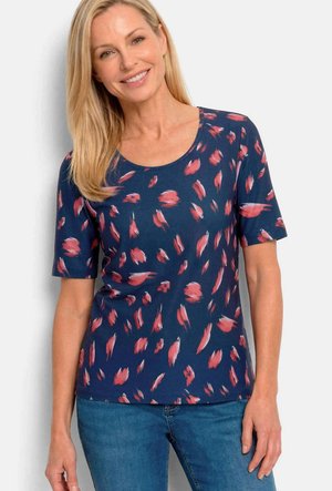 GOLDNER, SHIRT PETITE - T-Shirt print - dark blue   coral   patterned