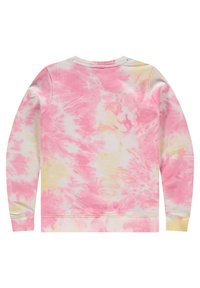 Sudadera de felpa en mezcla de algodón con un patrón de tie-dye. Predominantemente rosa con acentos amarillos. Puños y dobladillo de canalé. Cuello redondo.