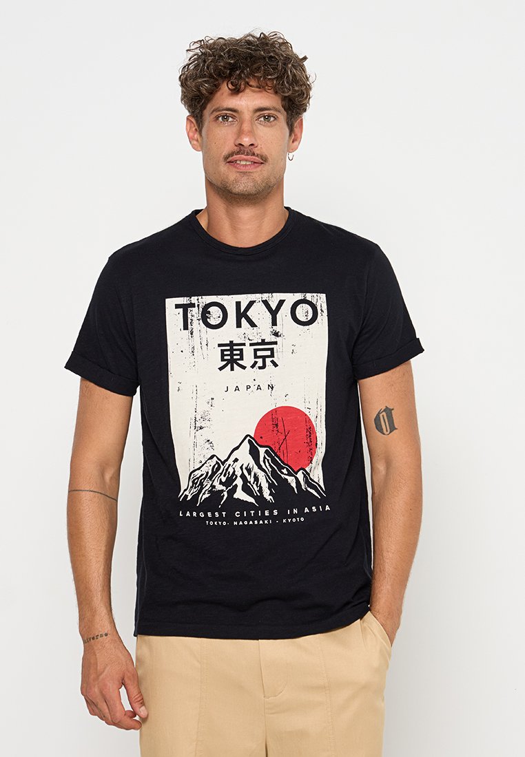 INDICODE JEANS T-shirt print zwart