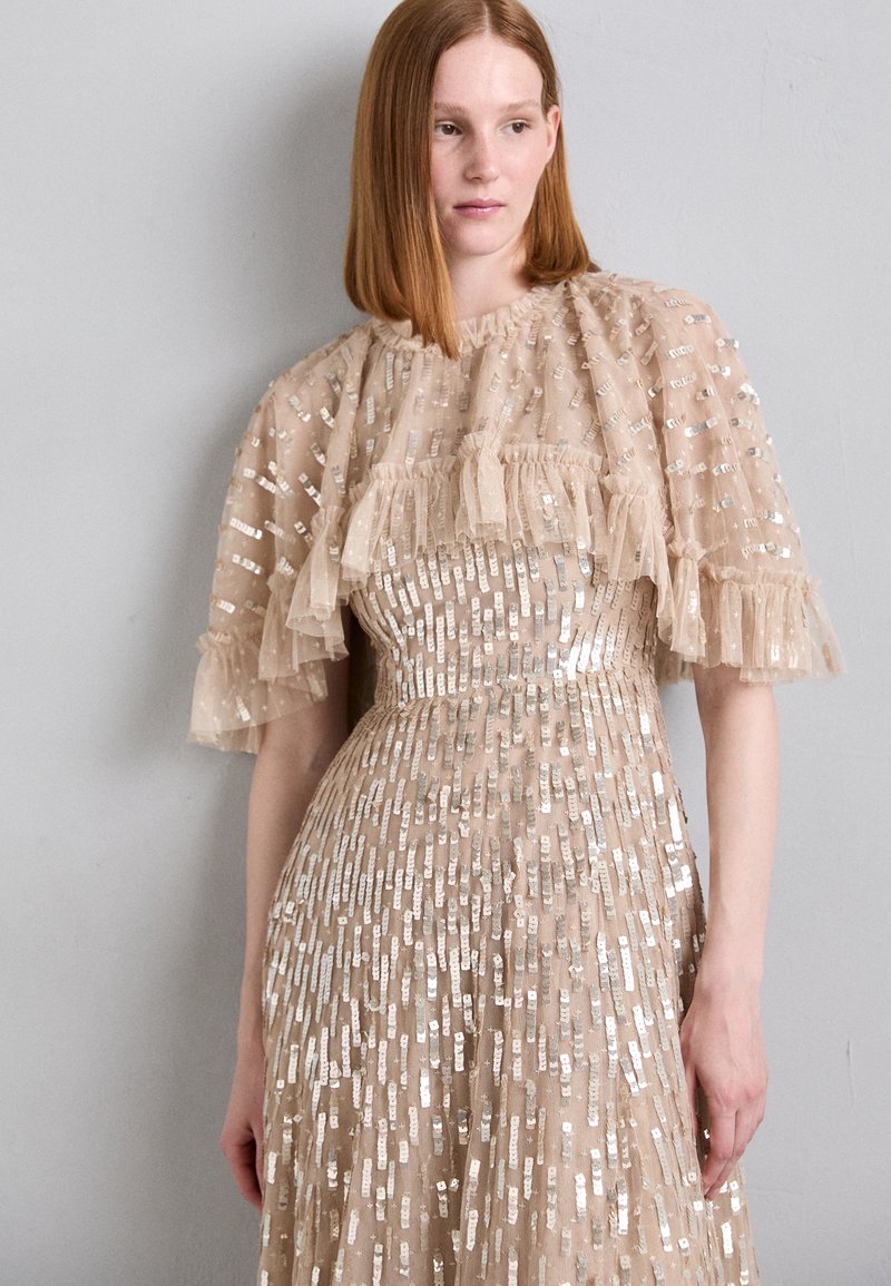 needle and thread beige dress & SEQUIN DASH CAPE ANKLE GOWN - Occasion wear collection:charleston-summer-diaries Lovskoo Women's Maternity Midi Color:Jet