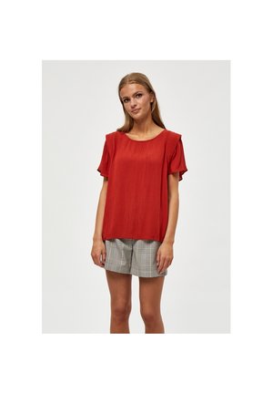 DEBBI SHORT SLEEVE - Bluzka - burnt red
