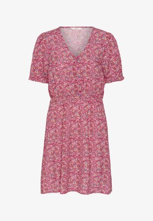 Cream, CRTIAH LINAA SHORT DRESS - Vapaa-ajan mekko - bright pink small flowers
