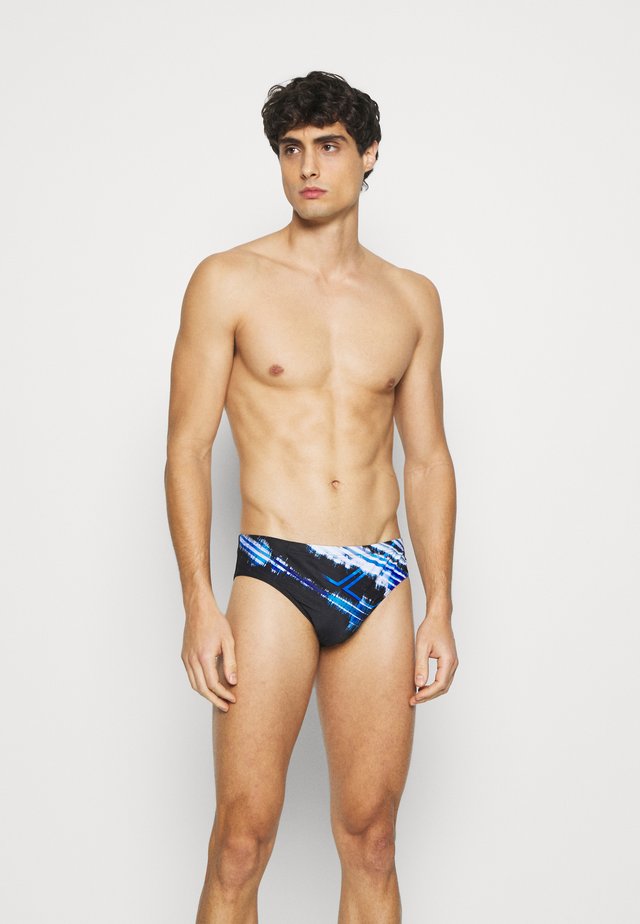 INFINITE STRIPE BRIEF - Costume da bagno - black/neon blue/multi