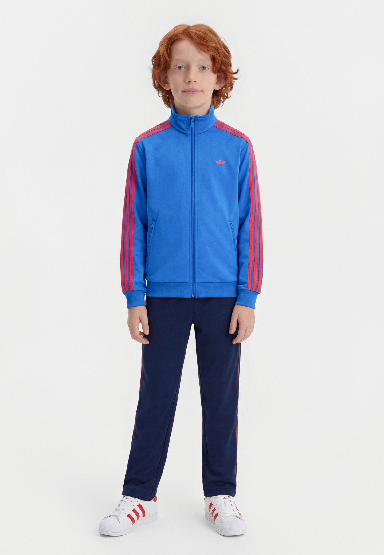 adidas FIREBIRD JUNIOR UNISEX - Zip-up sweatshirt - blue/semi lucid red