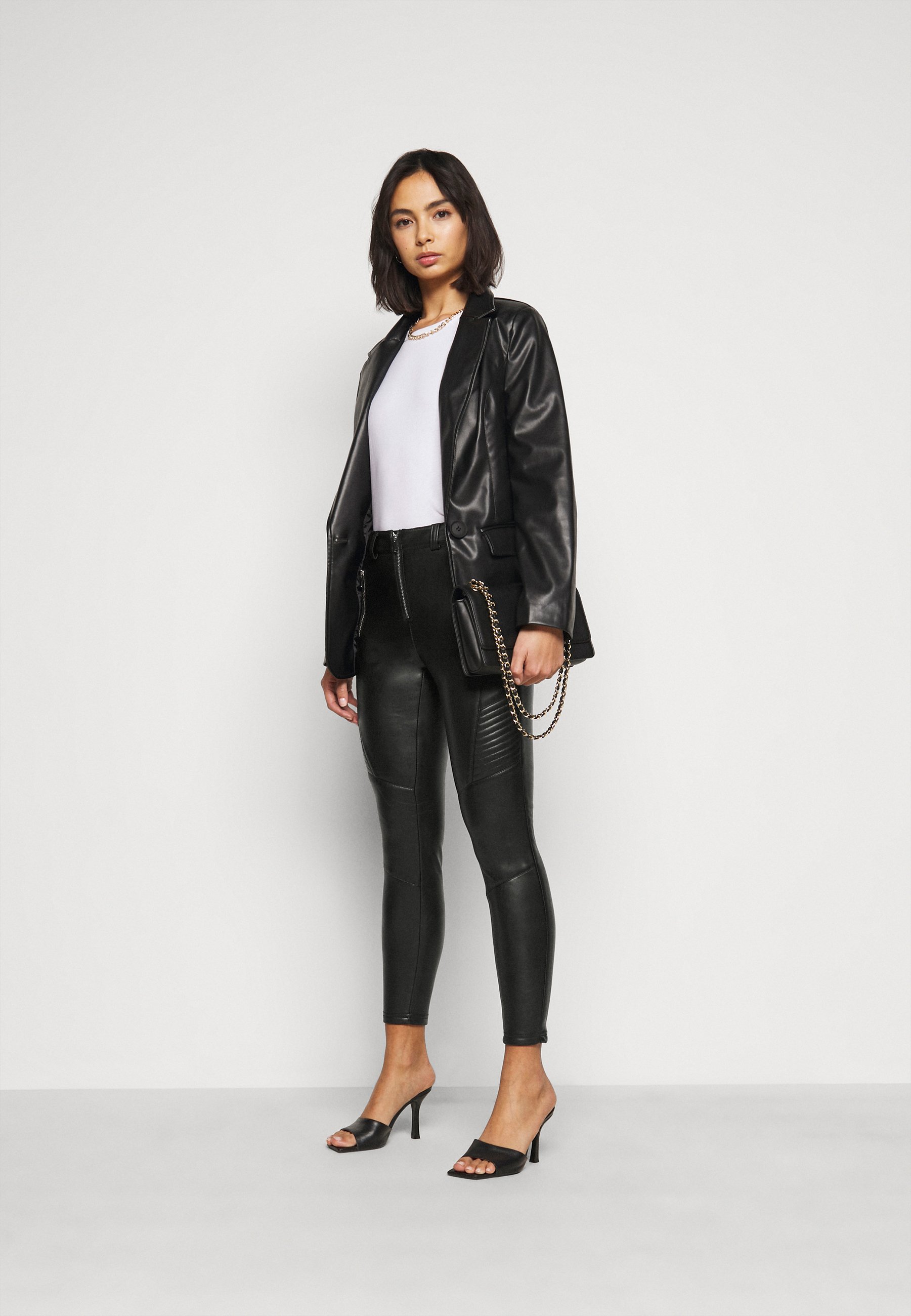 Topshop Petite FLISS BIKER - Leggings 