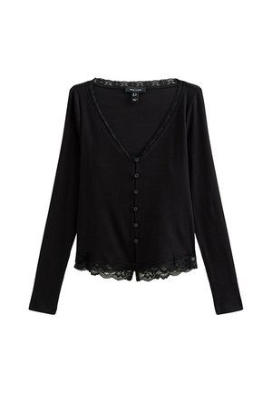 New Look, V-NECK BUTTON FRONT - Cardigan - black