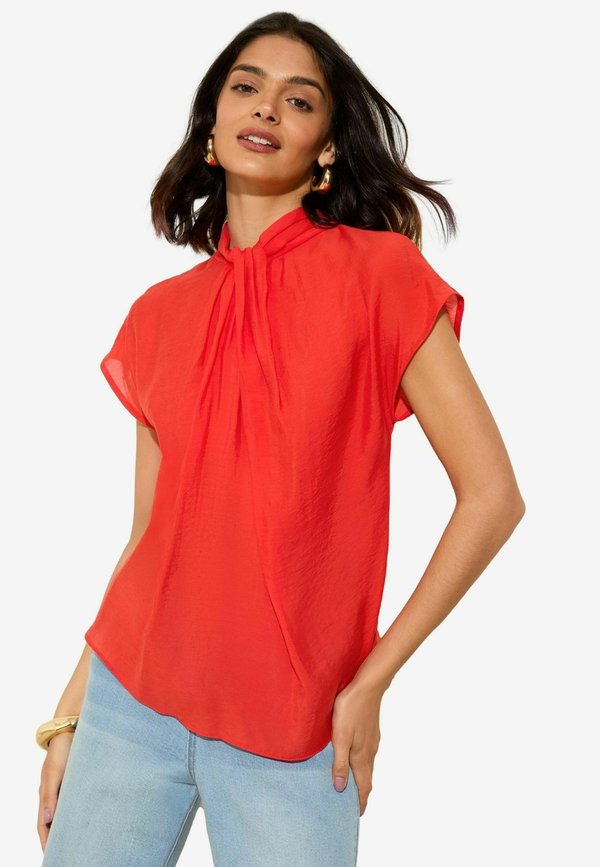 REGULAR FIT - TWIST NECK SHORT SLEEVE  - Bluse